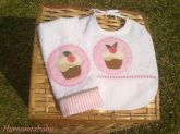 kit de babador + toalhinha cupcake
